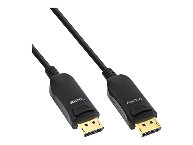 InLine - DisplayPort-Kabel - DisplayPort (M) zu DisplayPort (M) - DisplayPort 1.4 - 10 m - Active Optical Cable (AOC), Support von 4K 120 Hz, unterstützt 8K 30 Hz (7680 x 4320) - Schwarz