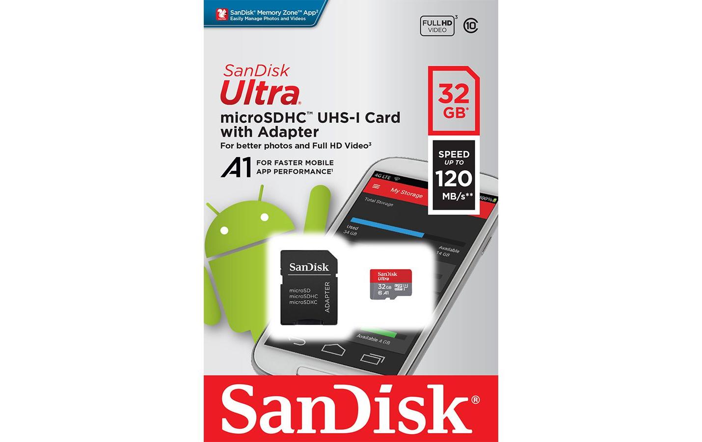 SanDisk microSDHC-Karte Ultra UHS-I A1 32 GB
