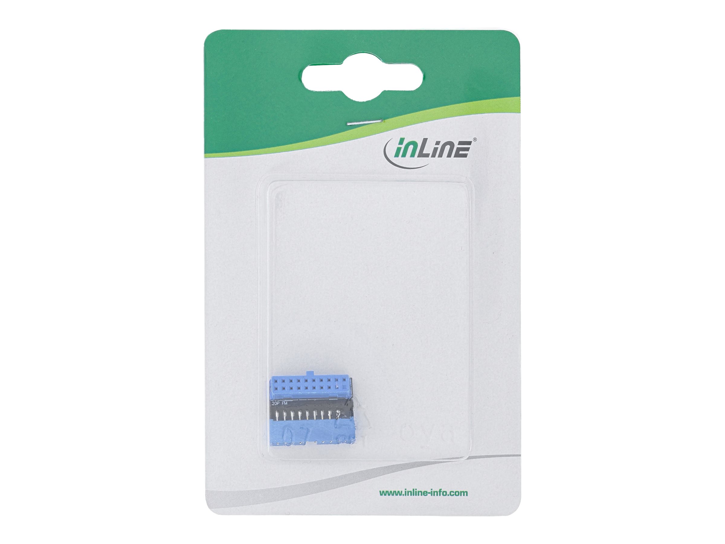 InLine - interner USB-Adapter - 20-poliger USB 3.0 Kopf zu 20-poliger USB 3.0 Kopf