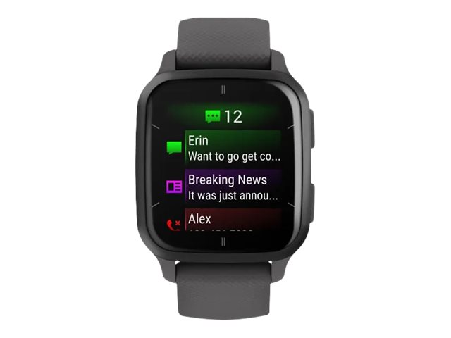 Garmin Venu Sq 2 - Dunkelgrau - intelligente Uhr mit Band - Shadow Gray