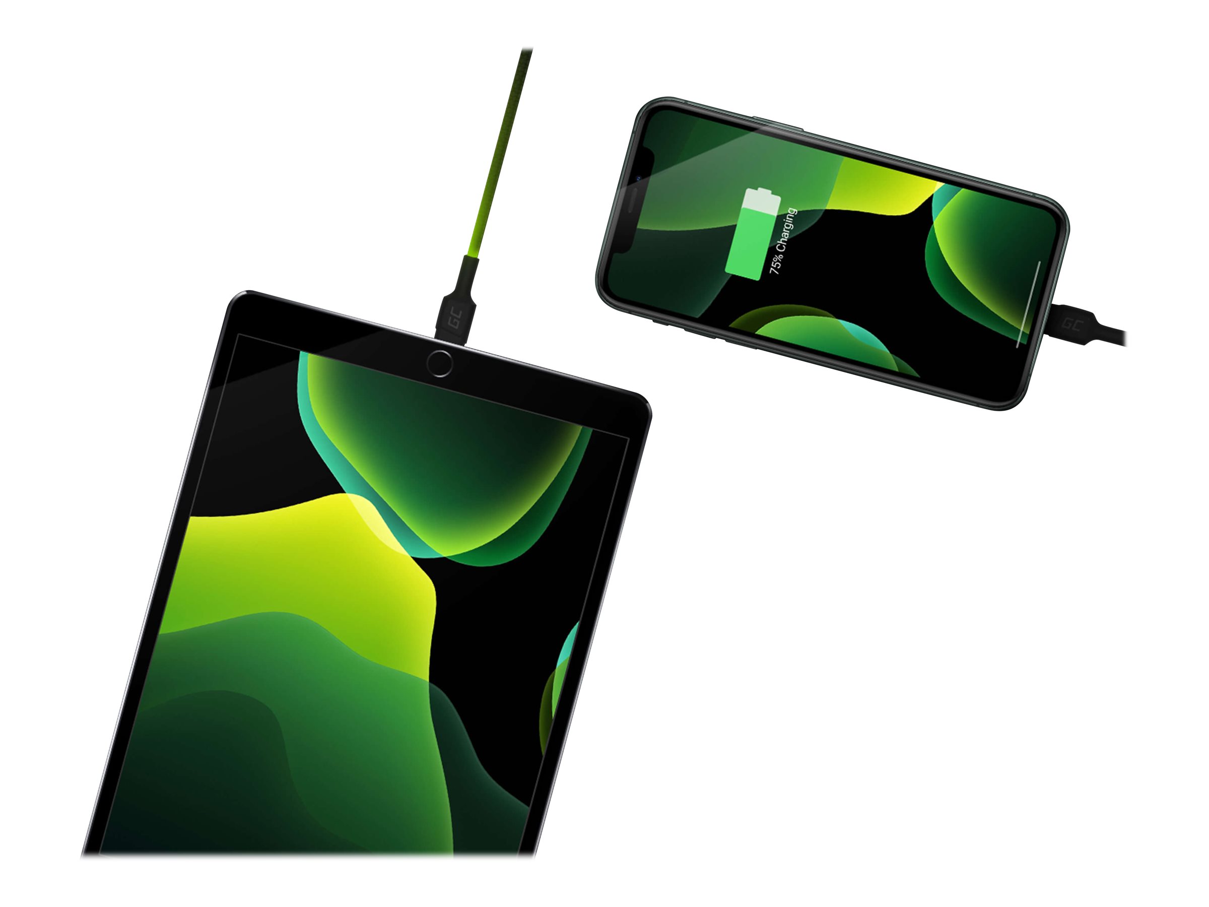 Green Cell GC Ray - Lightning-Kabel - Lightning männlich zu USB männlich - 1.2 m - Doppelisolierung - Schwarz