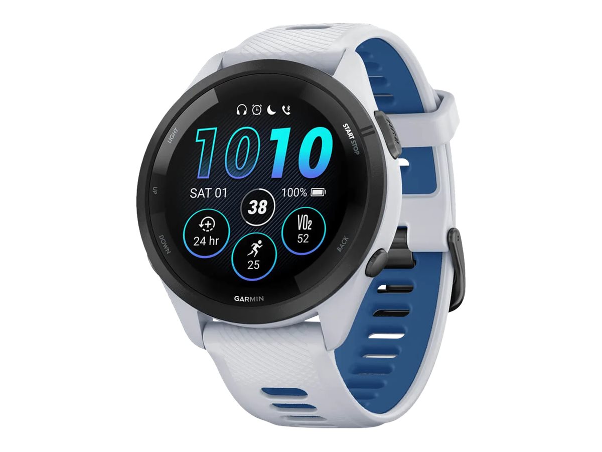 Garmin Forerunner 265 - Whitestone - intelligente Uhr mit Riemen - Whitestone/Tidal Blue - 8 GB
