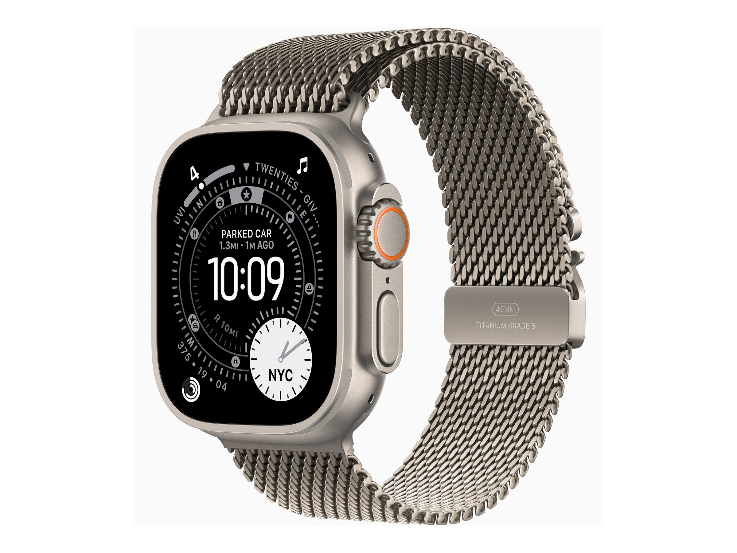 Apple Watch Ultra 3 GPS + Cellular 49mm Natural Titanium Case with Natural Titanium Milanese Loop - Small