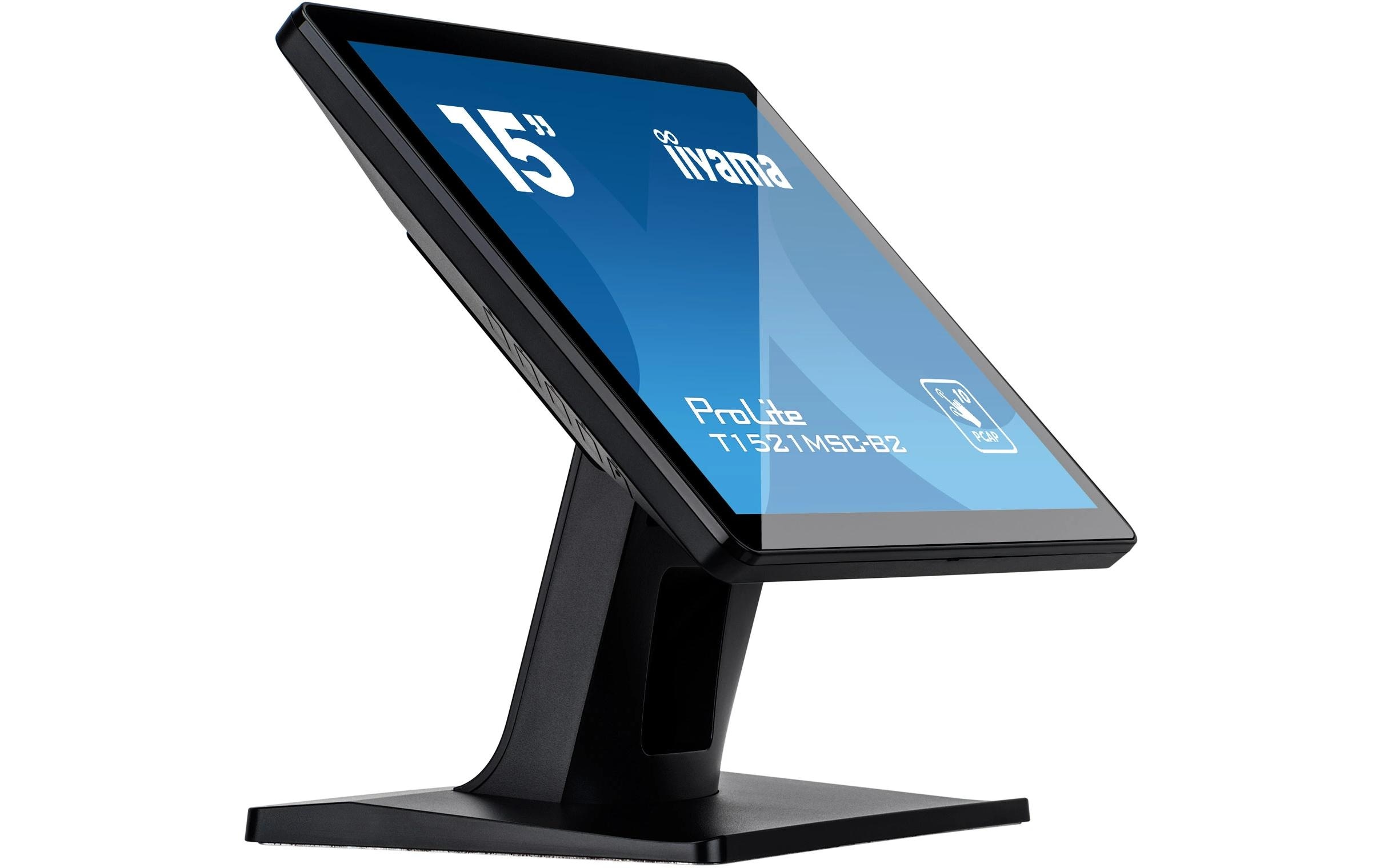 iiyama ProLite T1521MSC-B2 - LED-Monitor - 38 cm (15") - Touchscreen - 1024 x 768 - TN - 370 cd/m² - 800:1 - 8 ms - HDMI, VGA - Lautsprecher - mattschwarz