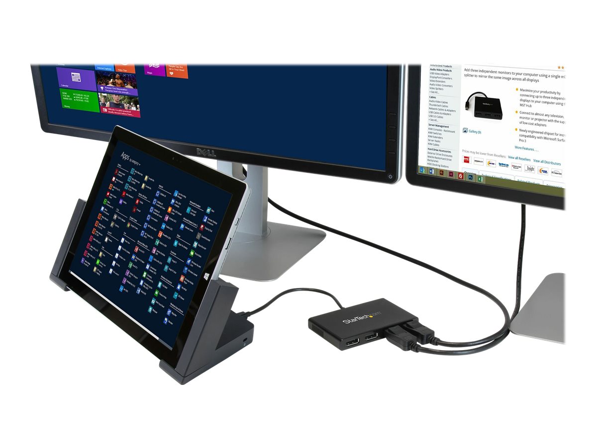 StarTech.com 4-Port Multi Monitor Adapter - DisplayPort 1.2 MST-Hub - 4x 1080p - DisplayPort Video-Splitter für erweiterte Desktop-Modi auf Windows-PCs - DP zu Quad DP-Monitoren (MSTDP124DP) - Video-Verteiler - 4 Anschlüsse