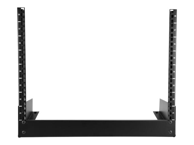 StarTech.com RK8OD Desktop Rack (8 HE - 2 Post Open Frame Rack) Schwarz - Schrank - 8U