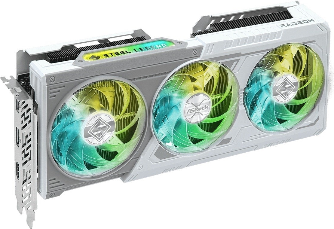 ASRock Radeon RX 9060 XT 16GB Steel Legend OC Grafikkarte - 16GB GDDR6, 2x HDMI, 2x DP