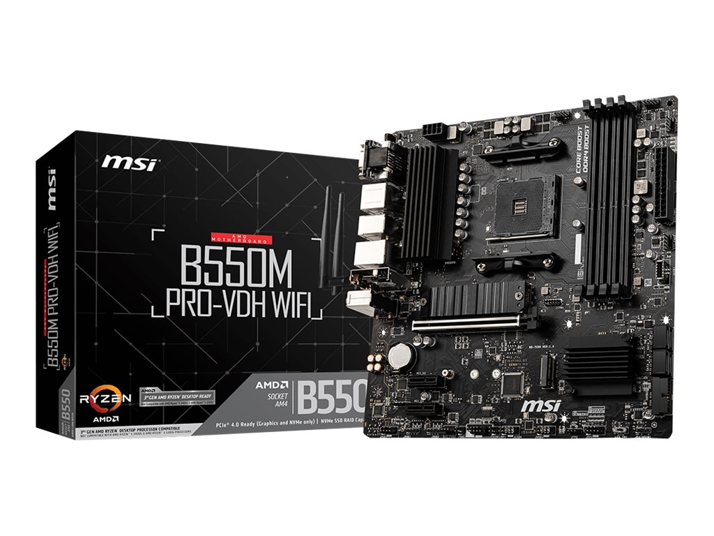MSI B550M PRO-VDH WIFI - Motherboard - micro ATX - Socket AM4 - AMD B550