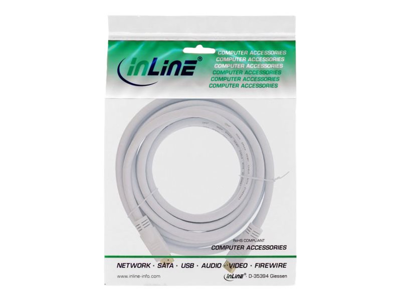 InLine High Speed Premium - HDMI-Kabel mit Ethernet - HDMI männlich zu HDMI männlich - 5 m - dreifach abgeschirmtes Twisted-Pair-Kabel - weiß - 4K Unterstützung