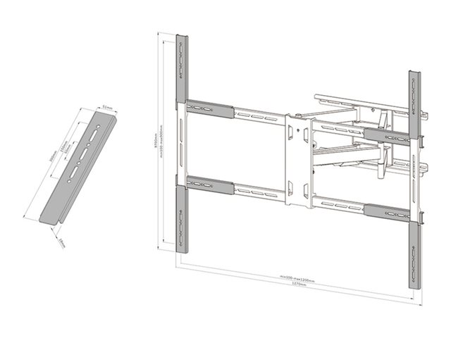 Neomounts AWLS-950BL1 Montagekomponente - Voll beweglich - für LCD-Display - Schwarz