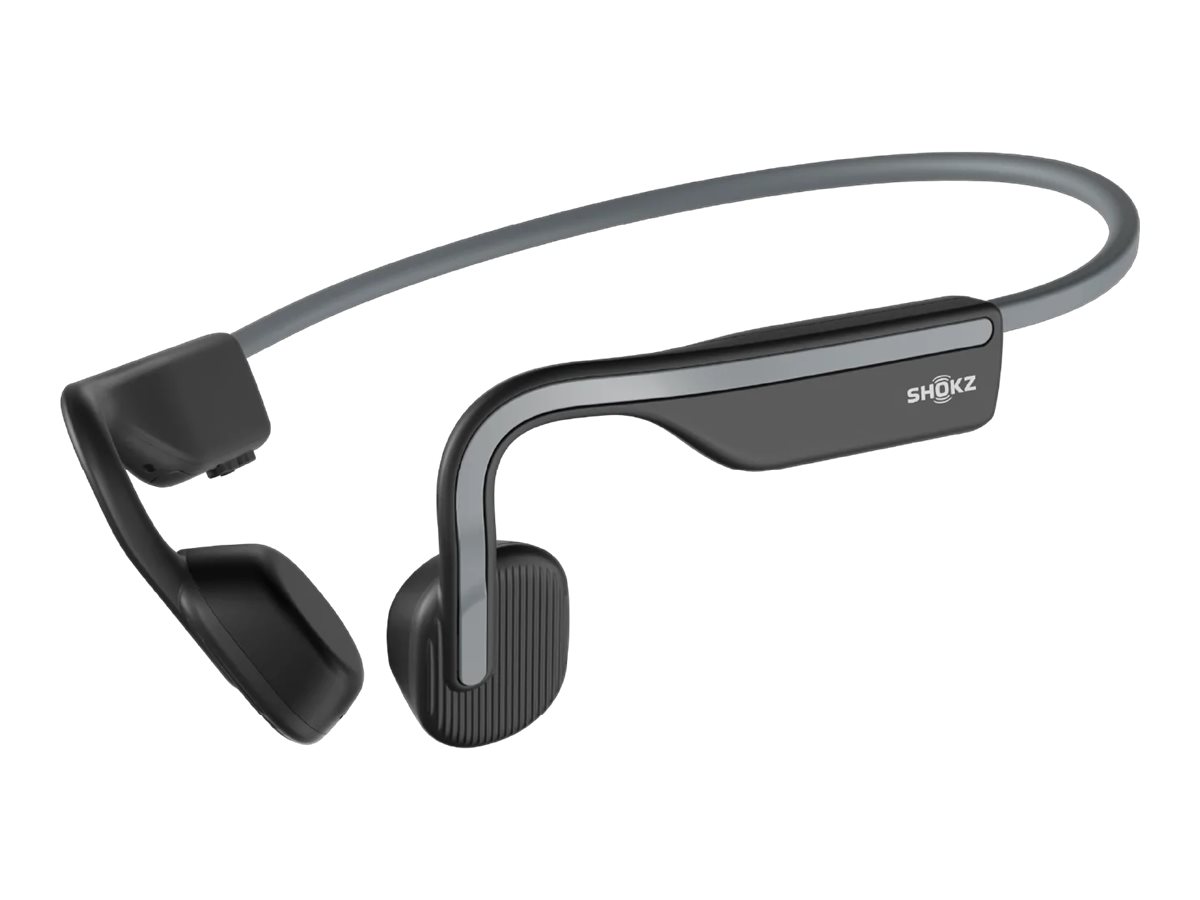 AfterShokz OpenMove - Kopfhörer mit Mikrofon - offenes Ohr - hinter dem Nacken angebracht - Bluetooth - kabellos - Grau