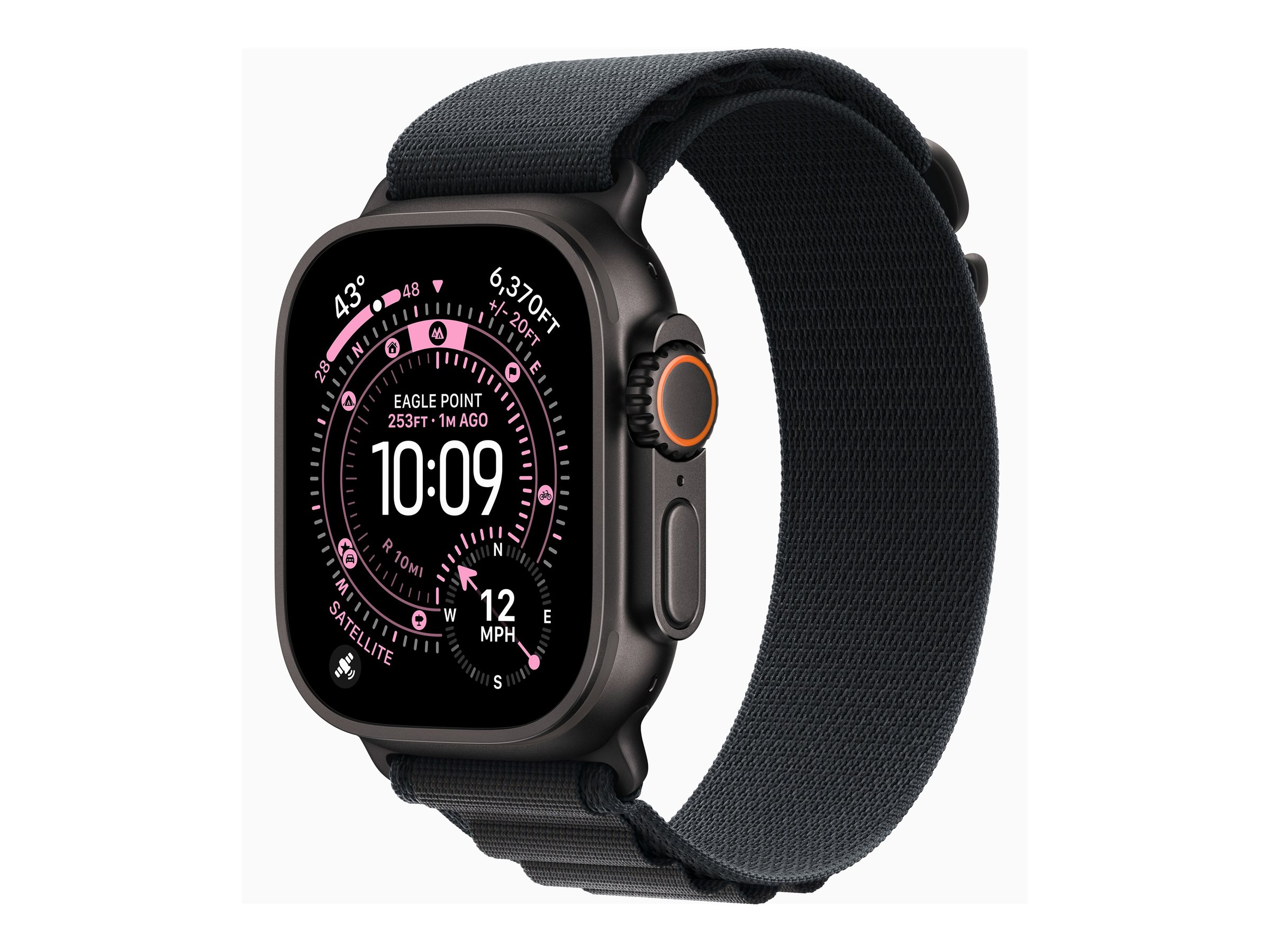 Apple Watch Ultra 3 GPS + Cellular 49mm Black Titanium Case with Black Alpine Loop - Small