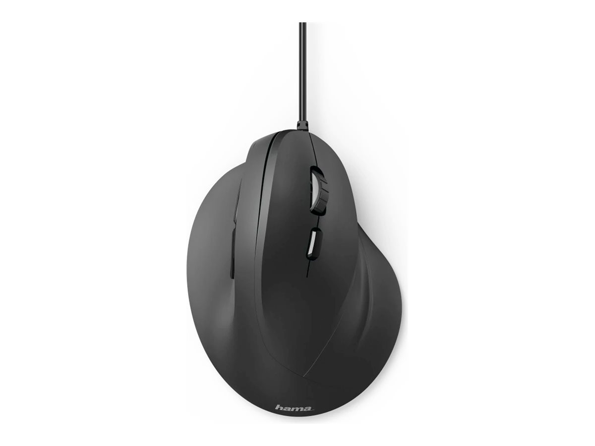 Hama Vertical Ergonomic - vertikale Maus - USB - Schwarz