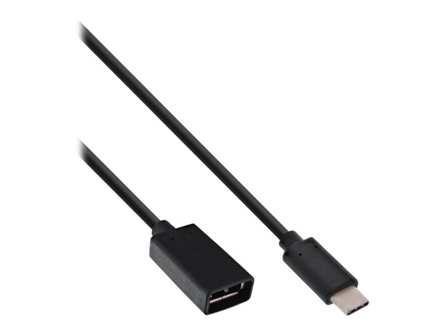InLine - USB-Adapter - USB-C (M) bis USB Typ A (W) - USB 3.1 - 3 A - 15 cm - Schwarz