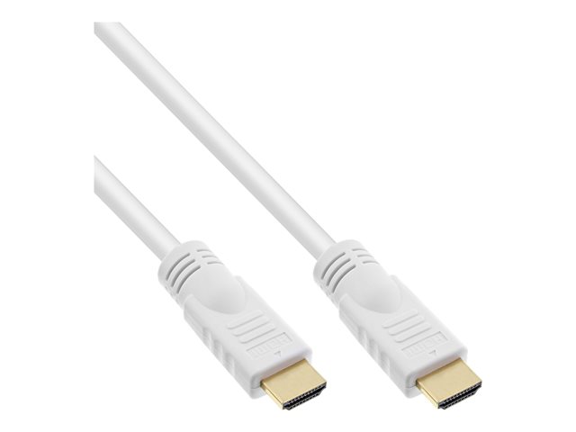 InLine High Speed Premium - HDMI-Kabel mit Ethernet - HDMI männlich zu HDMI männlich - 5 m - dreifach abgeschirmtes Twisted-Pair-Kabel - weiß - 4K Unterstützung
