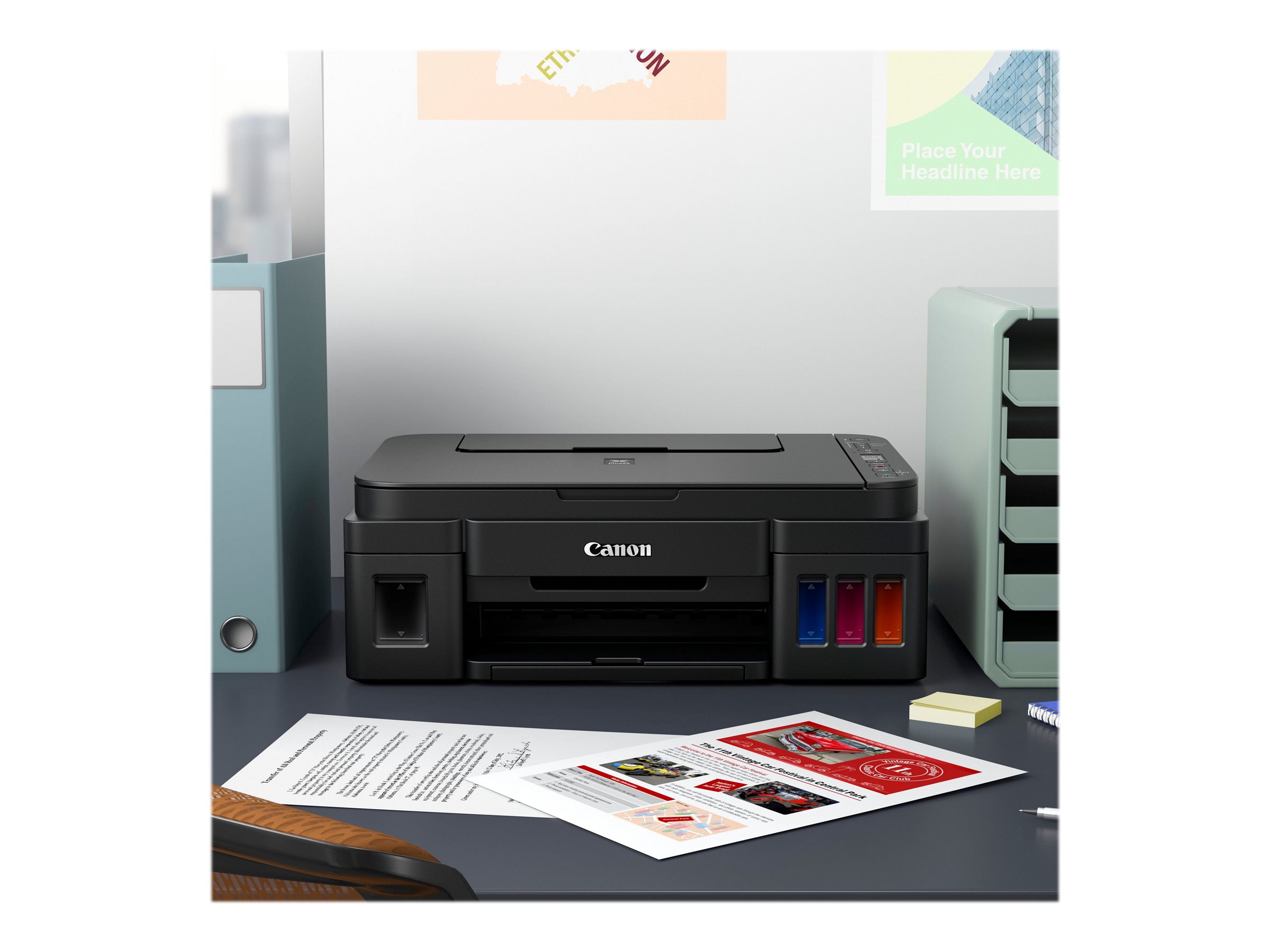 Canon PIXMA G3410 - Multifunktionsdrucker - Farbe - Tintenstrahl - nachfüllbar - 216 x 297 mm (Original) - A4/Legal (Medien) - bis zu 8.8 ipm (Drucken) - 100 Blatt - USB 2.0, Wi-Fi(n)