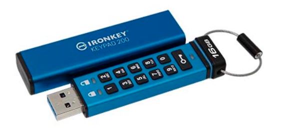 Kingston IronKey Keypad 200 - 16 GB (Hardware-verschlüsselter USB-Stick) (IKKP200/16GB)