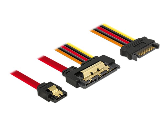 DeLOCK - SATA-Kabel - Serial ATA 150/300/600 - SATA Combo (R) bis SATA, SATA-Stromstecker - 30 cm - eingerastet