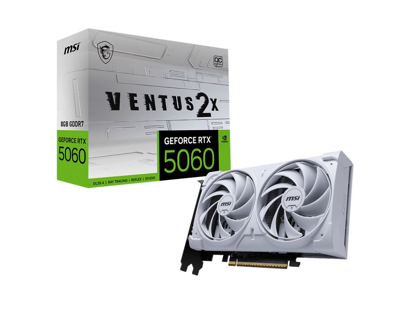 MSI GeForce RTX 5060 8G VENTUS 2X OC - Grafikkarten - GeForce RTX 5060 - 8 GB - weiß