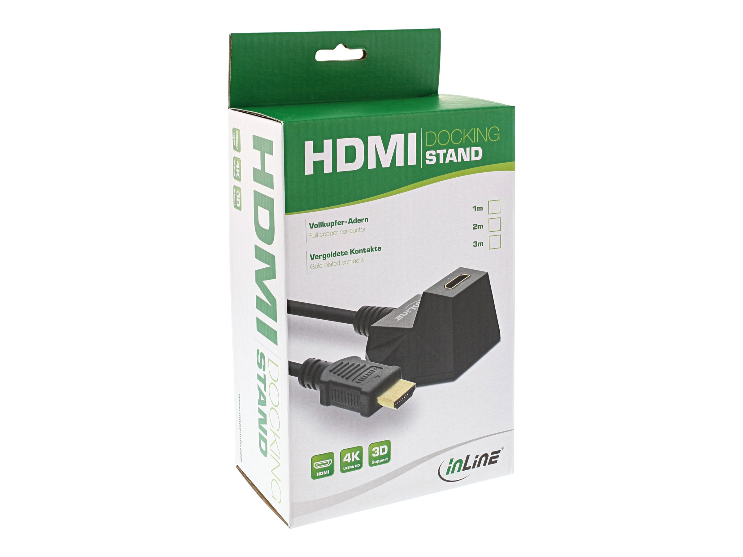 InLine High Speed Premium - HDMI-Verlängerungskabel mit Ethernet - HDMI männlich zu HDMI weiblich - 3 m - abgeschirmt - Schwarz - 4K Unterstützung
