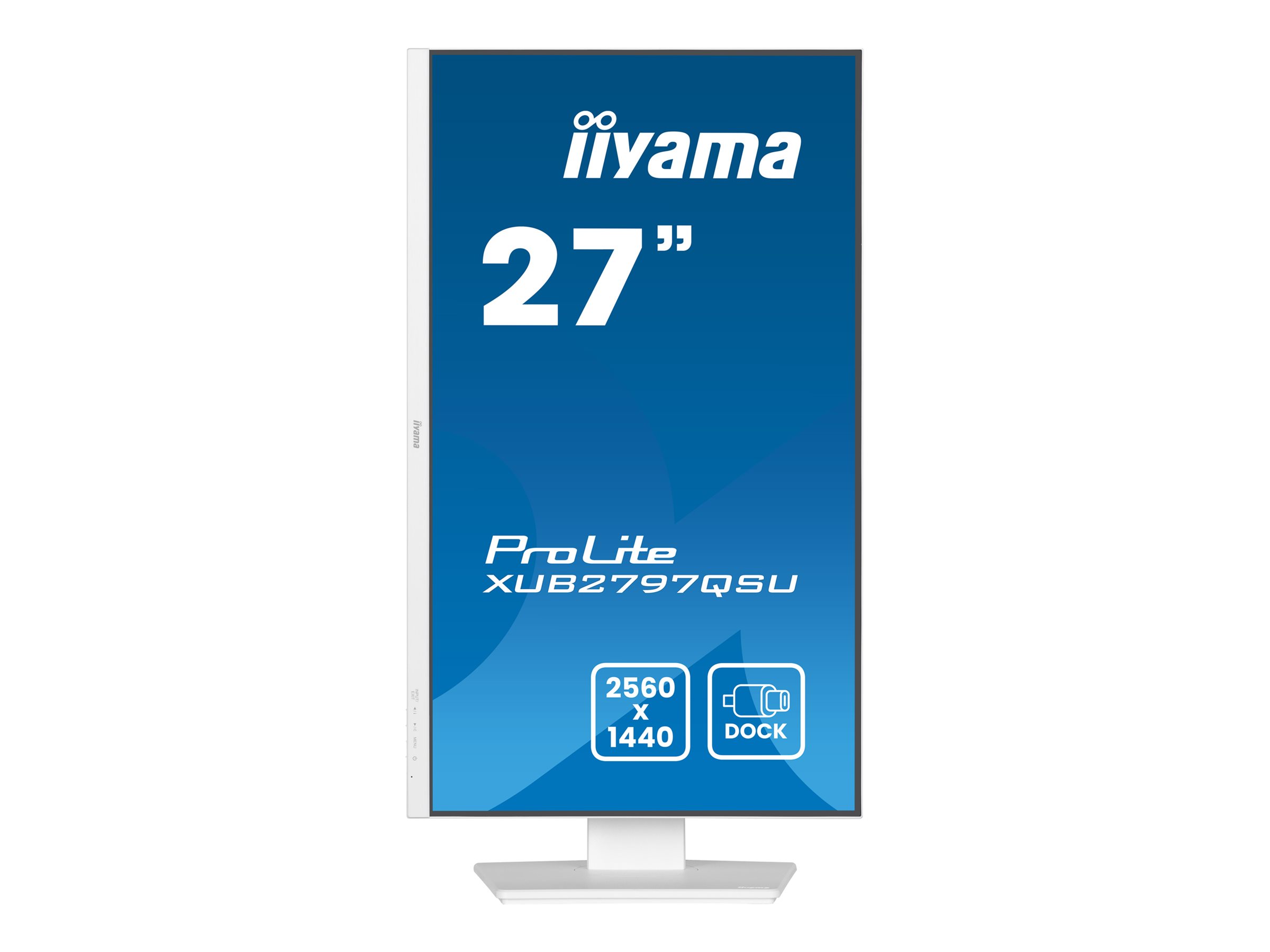 iiyama ProLite XUB2797QSU-W2 - LED-Monitor - 68.6 cm (27") - 2560 x 1440 QHD @ 100 Hz - IPS - 300 cd/m² - 1300:1 - 1 ms - HDMI, DisplayPort - Lautsprecher - Mattes Weiß