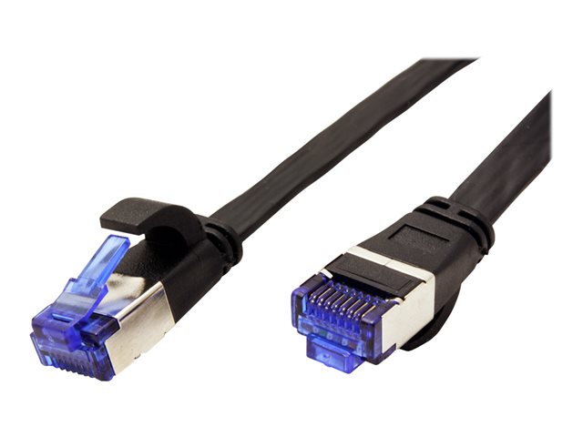 VALUE - Patch-Kabel - RJ-45 (M) bis RJ-45 (M) - 3 m - FTP - CAT 6a - halogenfrei, geformt, verseilt, flach - Schwarz