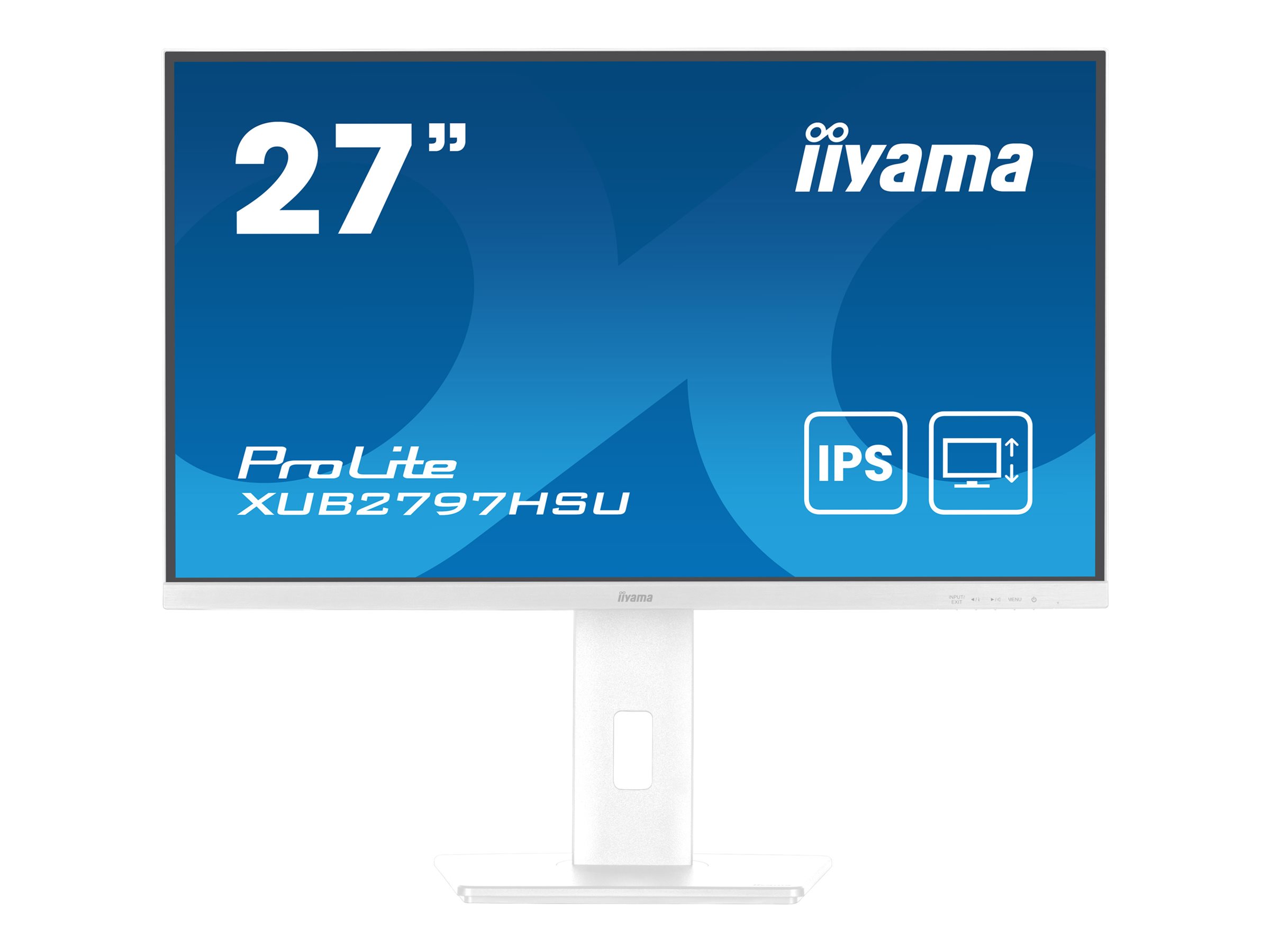 iiyama ProLite XUB2797HSU-W2 - LED-Monitor - 68.6 cm (27") - 1920 x 1080 Full HD (1080p) @ 100 Hz - IPS - 300 cd/m² - 1000:1 - 1 ms - HDMI, DisplayPort - Lautsprecher - weiß, Matte