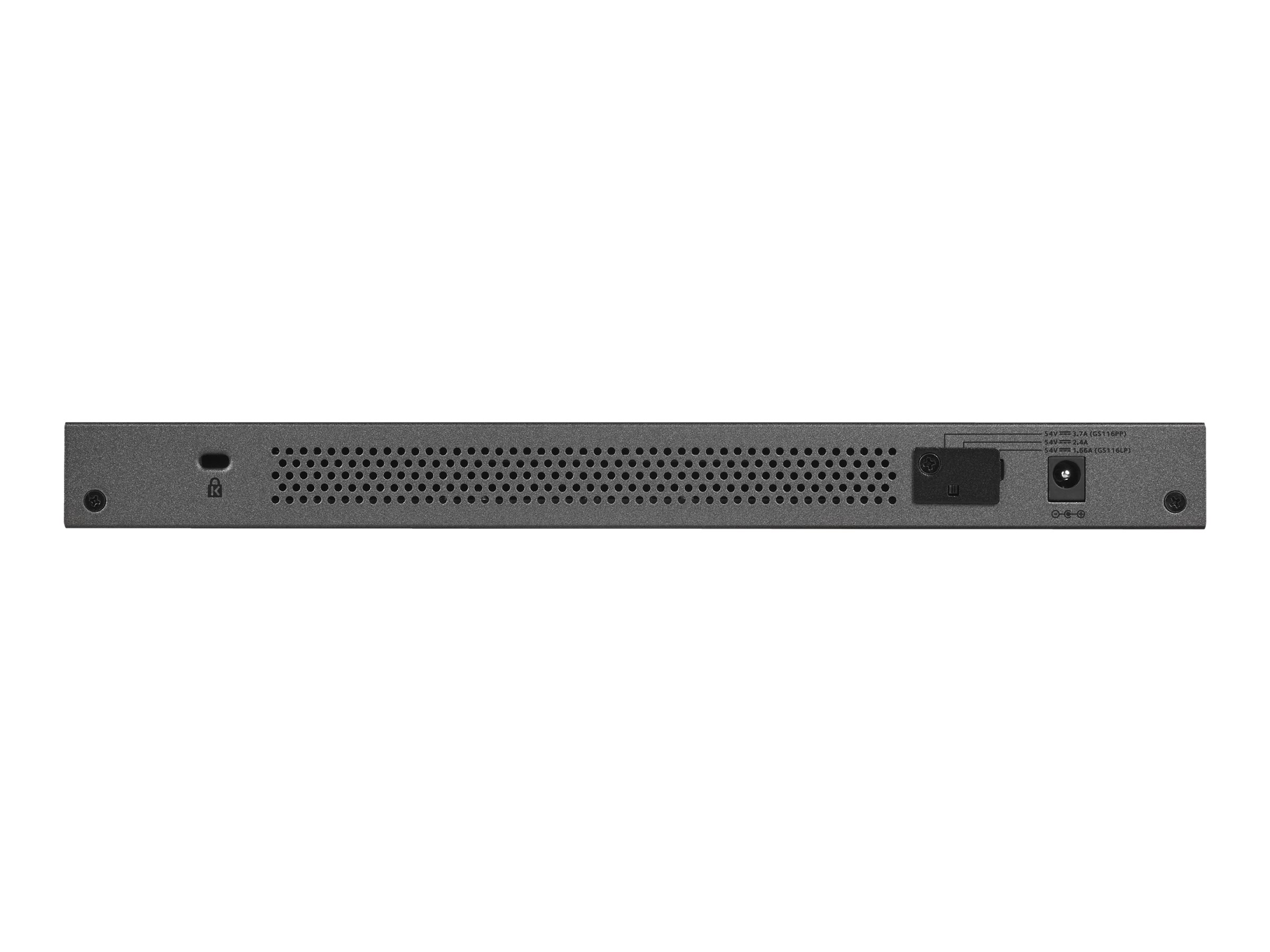 NETGEAR GS116LP - Switch - 16 AnschlÃ¼sse - an Rack montierbar