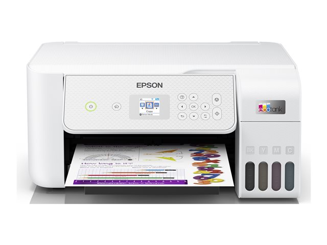 Epson EcoTank ET-2876 - Multifunktionsdrucker - Farbe - Tintenstrahl - ITS - A4 (Medien) - bis zu 10 Seiten/Min. (Drucken) - 100 Blatt - Wi-Fi, USB - weiß