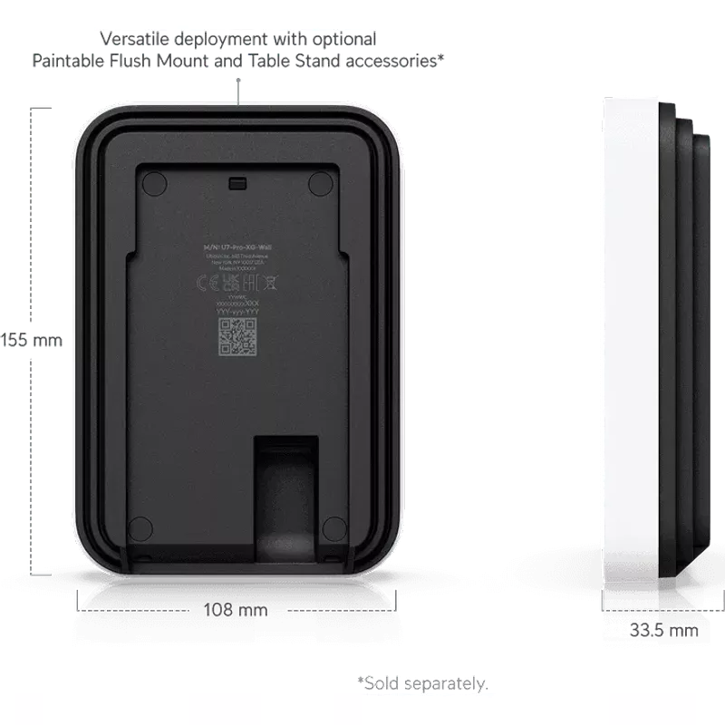 Ubiquiti Wireless AP WIFI7  BE10700 2x2 • Indoor  10 GbE Wall-Mount UniFi U7-Pro-XG-Wall (U7-Pro-XG-Wall)