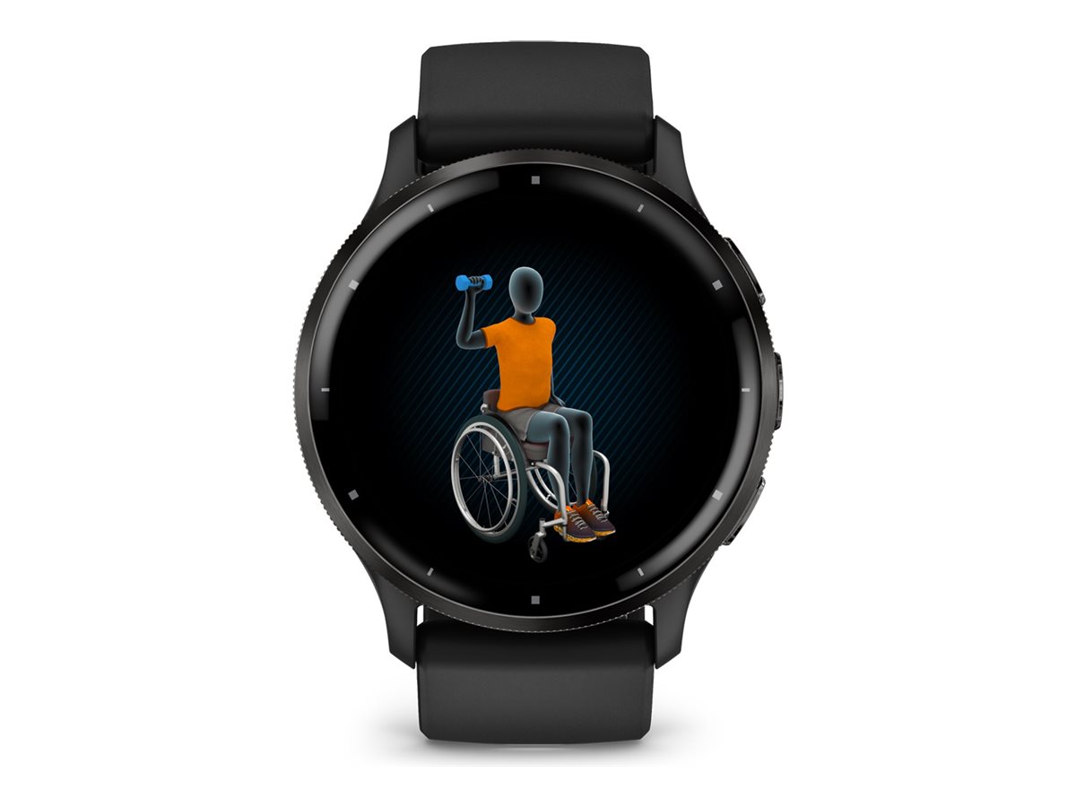 Garmin Venu 3 - schwarzes faserverstärktes Polymer - intelligente Uhr mit Band - 8 GB