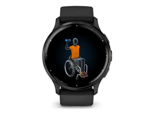 Garmin Venu 3 - schwarzes faserverstärktes Polymer - intelligente Uhr mit Band - 8 GB