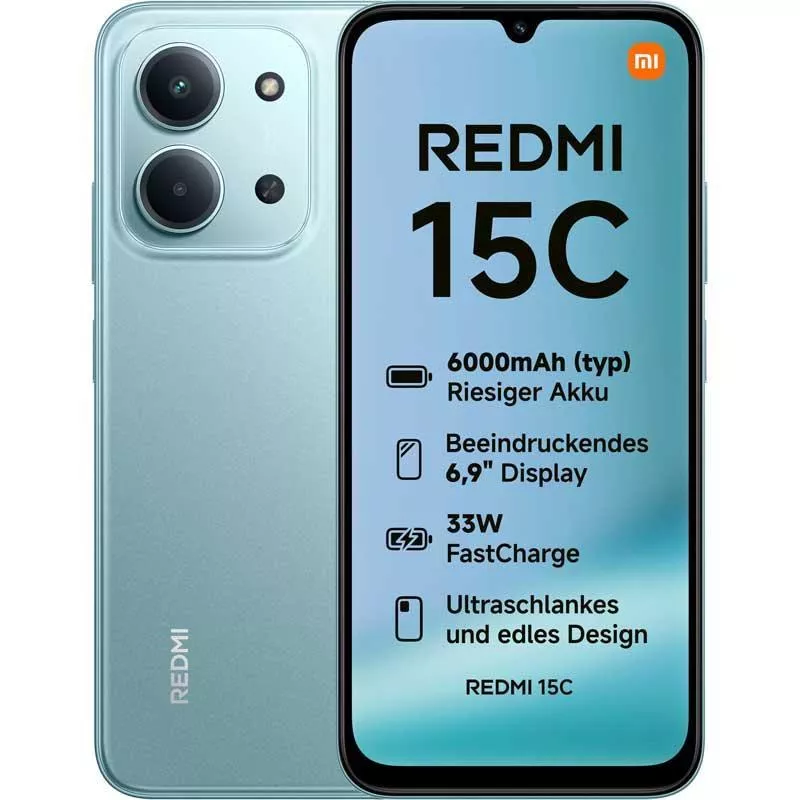 Xiaomi Redmi 15C 5G Dual Sim 4GB RAM, 256GB, Minzgrün (MZB0LIPEU)