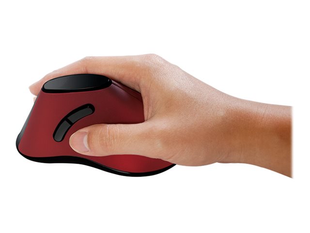 LogiLink Ergonomic Vertical - vertikale Maus - 2.4 GHz - Rot