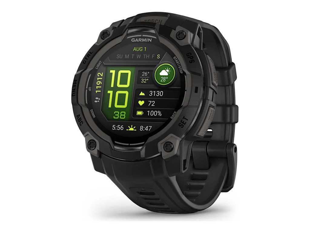 Garmin Instinct 3 AMOLED - faserverstärktes Polymer - Ja intelligente Uhr mit Band - 4 GB - Schwarz