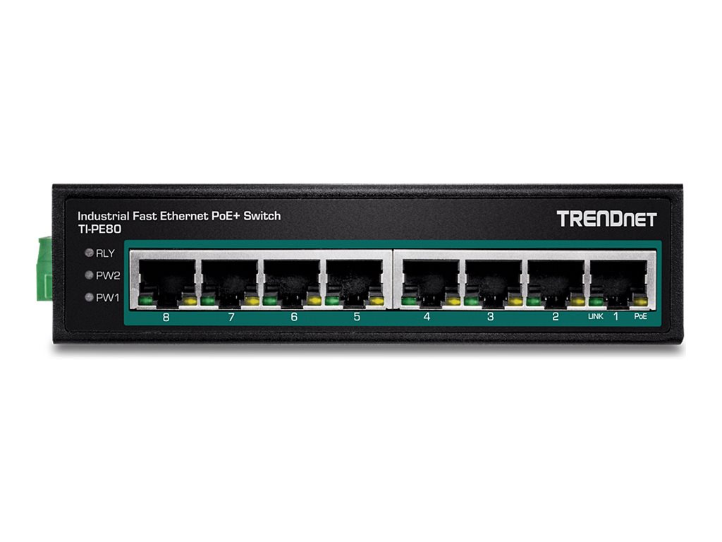 TRENDnet TI-PE80 - Industrial - Switch - 8 Anschlüsse - TAA-konform