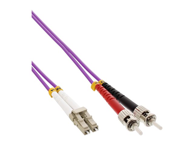 InLine - Patch-Kabel - LC Multi-Mode (M) zu ST multi-mode (M) - 2 m - Glasfaser - 50/125 Mikrometer - OM4 - halogenfrei - lila