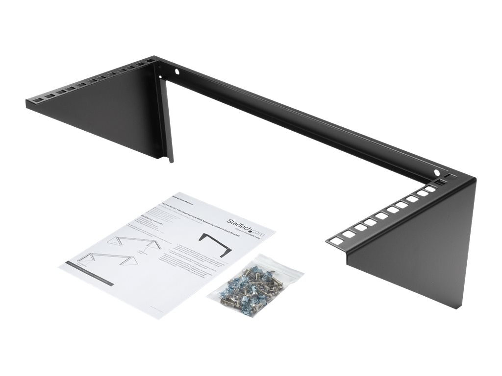 StarTech.com 4 HE 19 Zoll vertikale Wandmontage Rack Halterung aus Stahl - Schwarz - Halterung - 4U