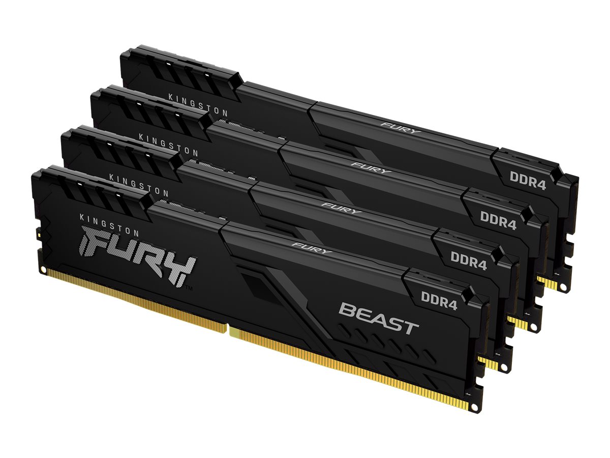 Kingston FURY Beast - DDR4 - Kit - 128 GB: 4 x 32 GB - DIMM 288-PIN - 3200 MHz / PC4-25600 - ungepuffert