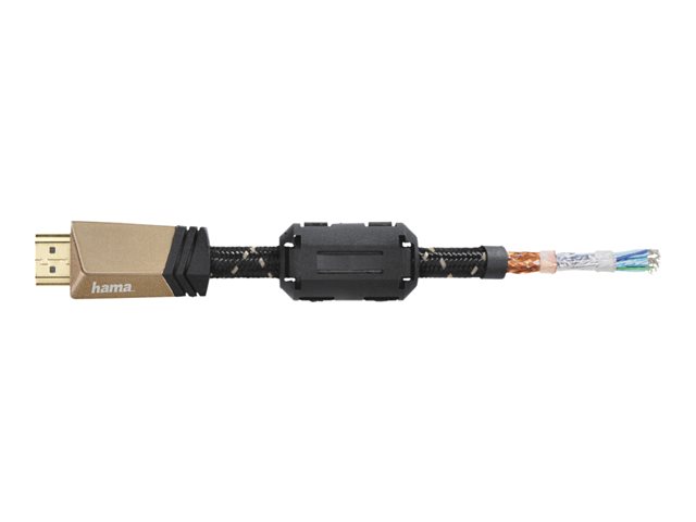 Hama - Premium Highspeed - HDMI-Kabel mit Ethernet - HDMI Stecker zu HDMI Stecker - 1.5 m - abgeschirmt - bronze-kaffeebraun - 4K Unterstützung