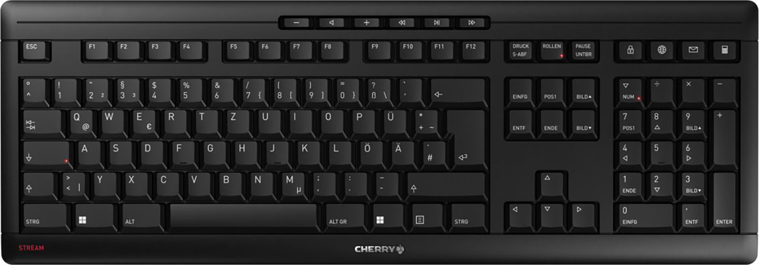 CHERRY STREAM KEYBOARD WIRELESS - Tastatur - QWERTZ - Deutsch - Schwarz Eingabegerät