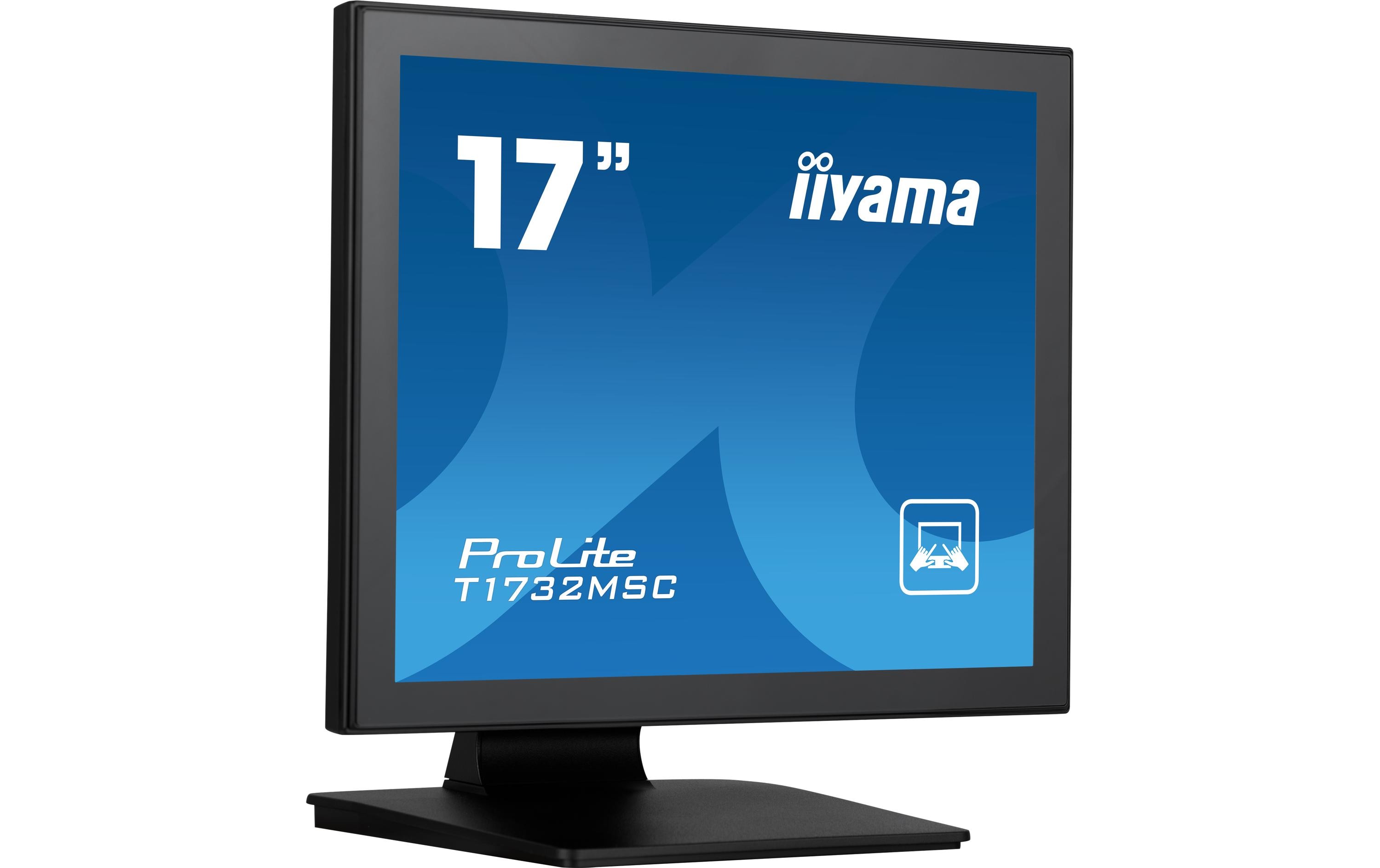 iiyama ProLite T1732MSC-B1S - LCD-Monitor - 43.2 cm (17") - Touchscreen - 1280 x 1024 - TN - 250 cd/m² - 1000:1 - 5 ms - HDMI, VGA, DisplayPort - Lautsprecher - Schwarz, Matte