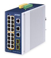 Planet IP30 Industrial L2/L4/1000T 802.3at PoE+ - Switch - 0,1 Gbps - 16-Port - Voll-Duplex - Power over Ethernet - RJ-45 - Managed