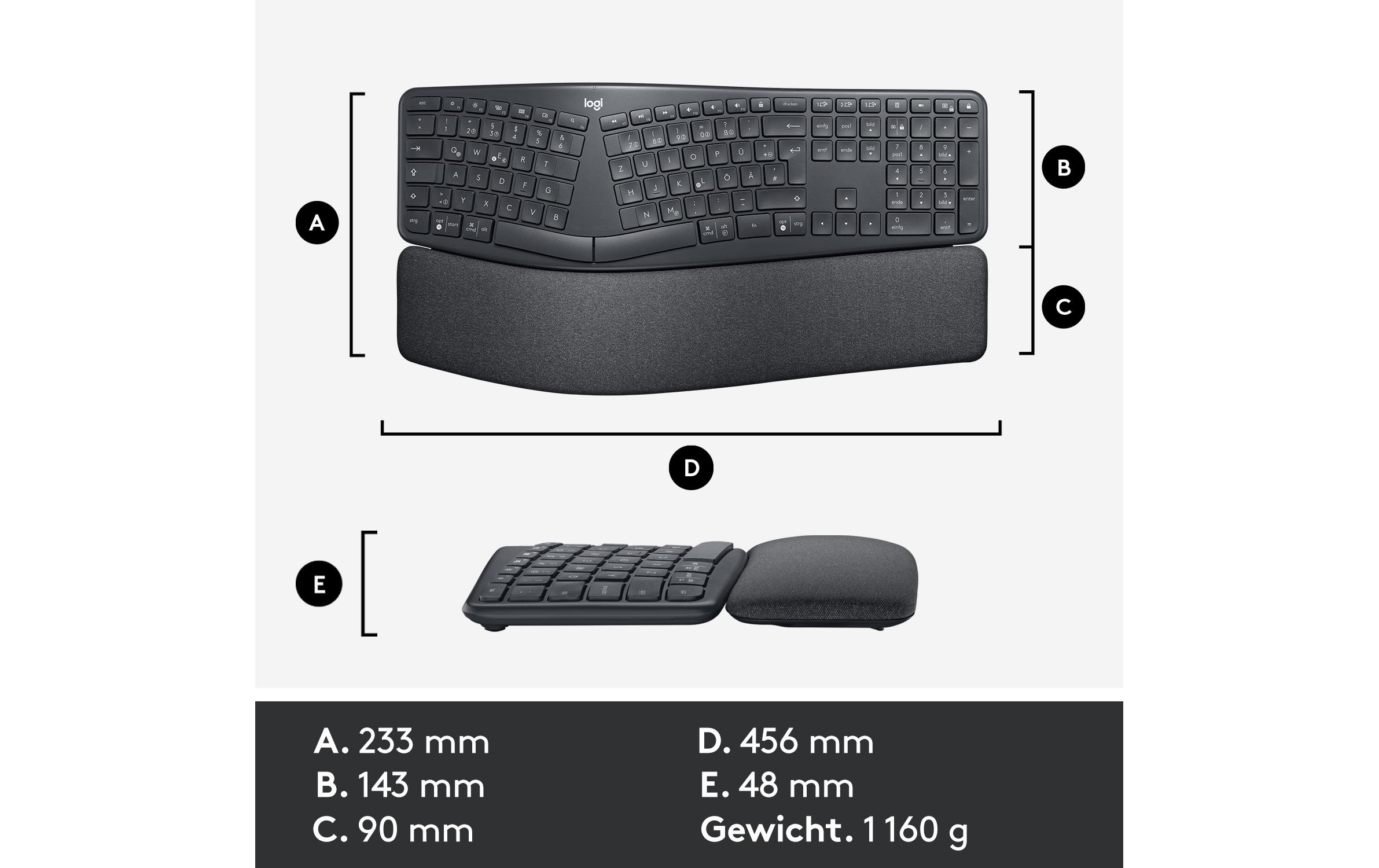 Logitech Tastatur Ergo K860