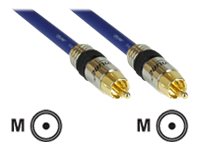 InLine Premium - Video-/Digitalaudiokabel (koaxial) - RCA männlich zu RCA männlich - 5 m - abgeschirmt - Blau