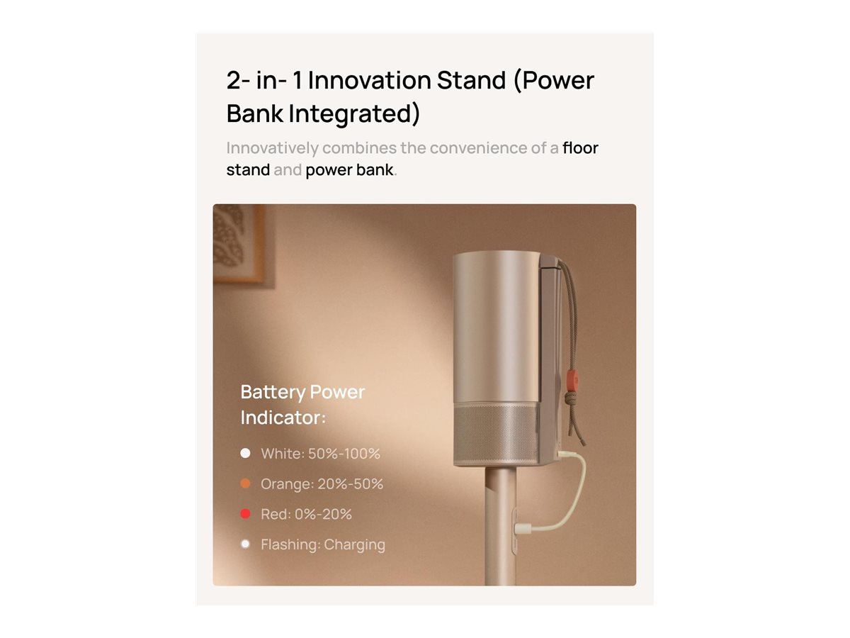 XGIMI MoGo 3 Pro - DLP-Projektor - tragbar - 3D - 802.11a/b/g/n/ac Wireless / Bluetooth 5.0 - mit PowerBase stand