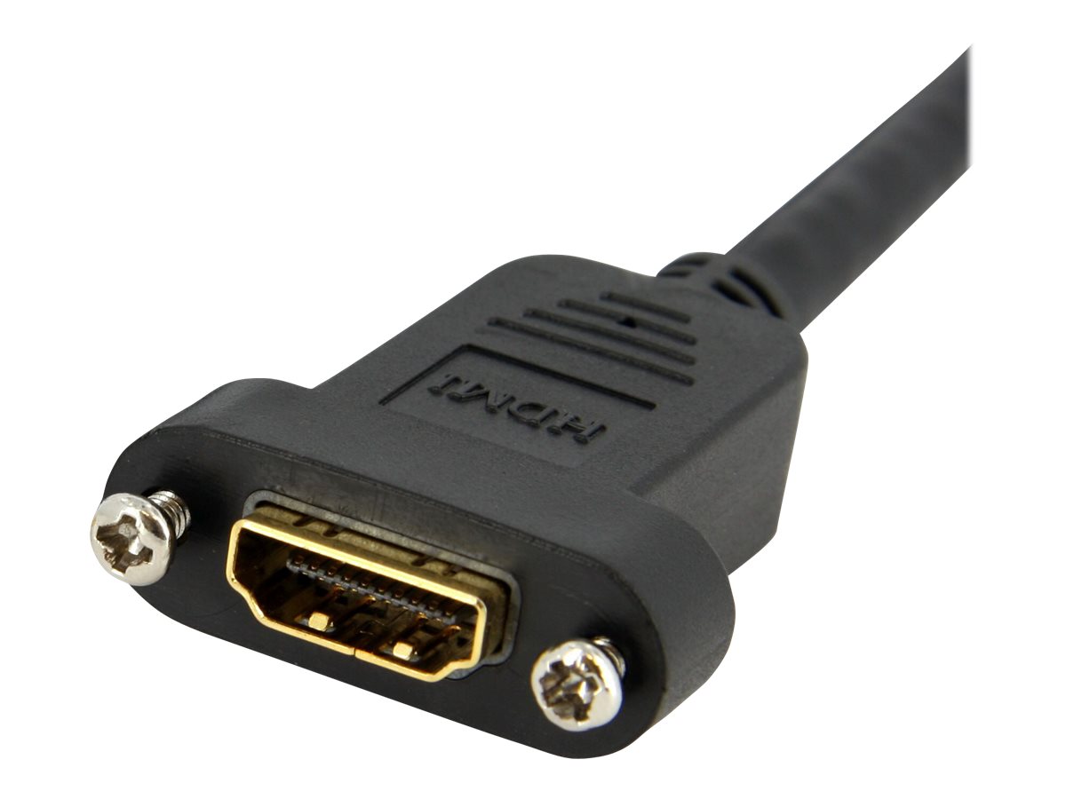 StarTech.com 90cm Standard HDMI Kabel zur Panelmontage - Bu/St - HDMI-Kabel - HDMI weiblich zu HDMI männlich - 91 cm - Schwarz - geformt - für P/N: CDP2HDMM2MB, DP2HDMM2MB, HDDVIMM3, HDMM1MP, HDMM2MP, HDMM3MP, HDPMM50, MDP2HDMM2MB