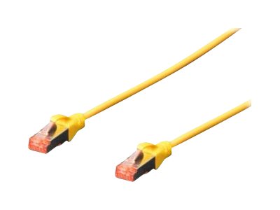 DIGITUS - Patch-Kabel - RJ-45 (M) zu RJ-45 (M) - 50 cm - SFTP - CAT 6 - geschirmt, halogenfrei, ohne Haken - Gelb, RAL 1018