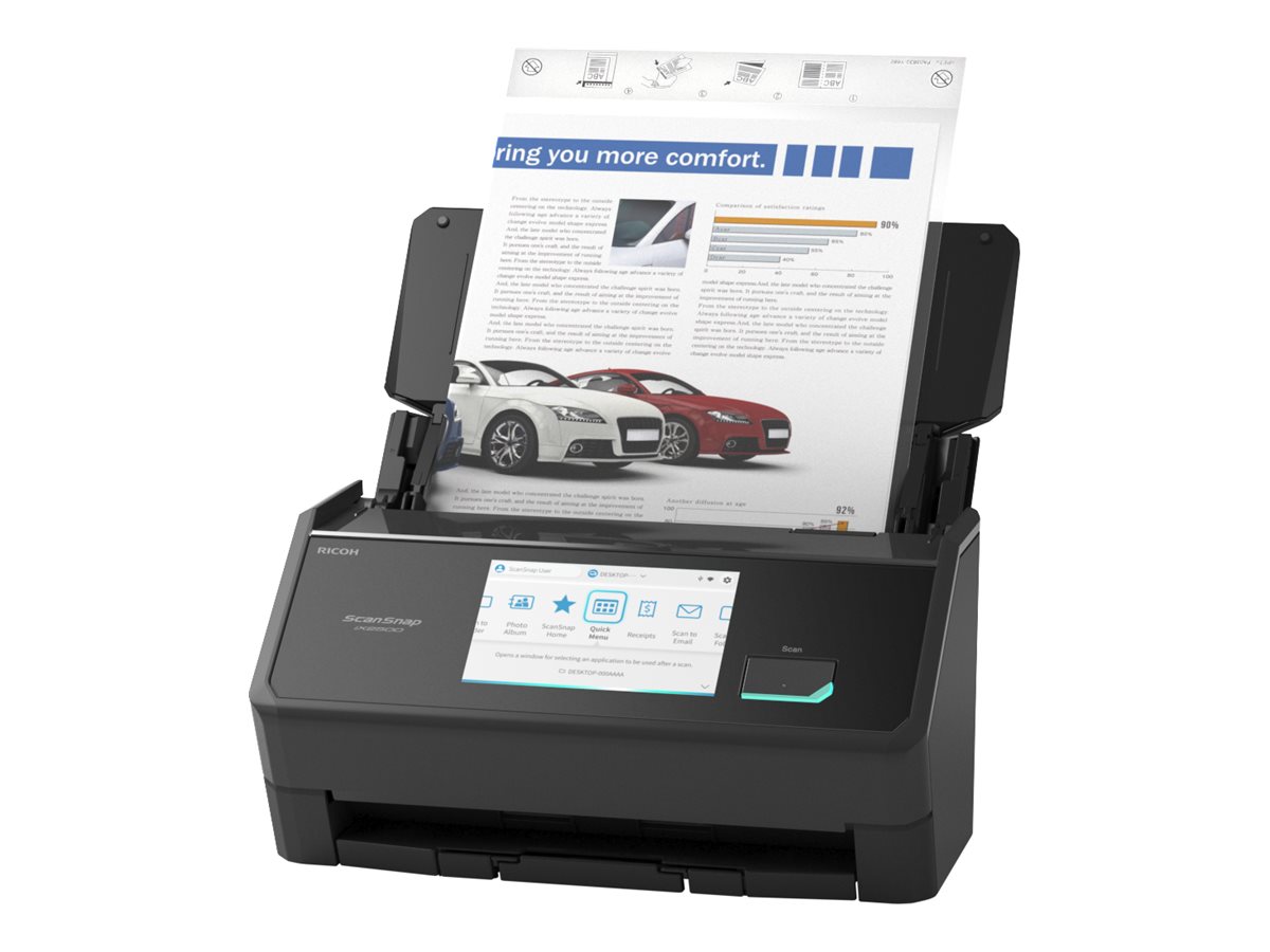 Ricoh ScanSnap iX2500 - Dokumentenscanner - Dual CIS - Duplex - 279 x 432mm - 600 dpi x 600 dpi - bis zu 45 Seiten/Min. (einfarbig) / bis zu 45 Seiten/Min. (Farbe) - automatischer Dokumenteneinzug (100 Blätter) - USB 3.2 Gen 1x1, Wi-Fi(ax), Bluetooth 5.2