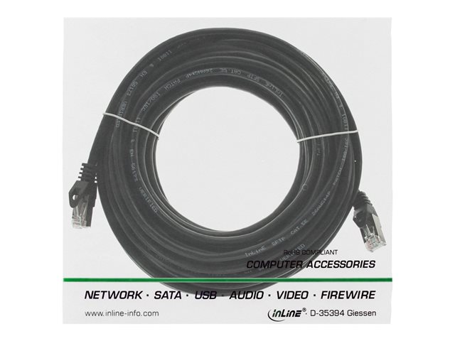 InLine - Patch-Kabel - RJ-45 (M) zu RJ-45 (M) - 10 m - FTP - CAT 5e - Schwarz